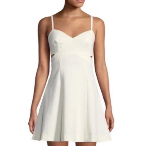 LIKELY Carmenita Cutout Mini Skater Dress in Cream - Picture 4 of 7